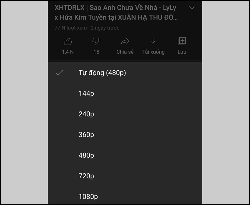 Chọn chất lượng muốn xem